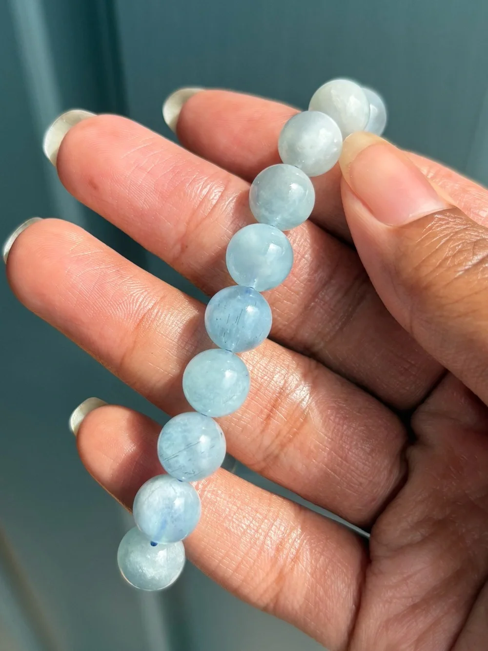 Aquamarine Crystal Bracelet 10.5mm